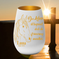 012 - Trauerlicht für Pferde Freund - Gravur mit Namen und Datum - Gedenklicht Erinnerungslicht Grablicht Trauergeschenk Teelichthalter